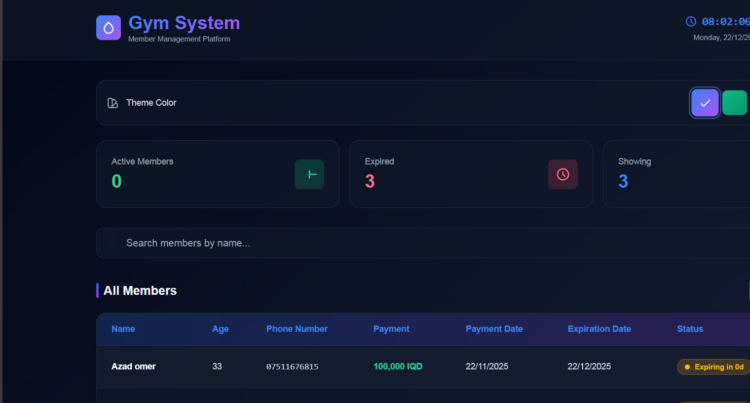 Gym Management System